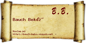 Bauch Bekő névjegykártya